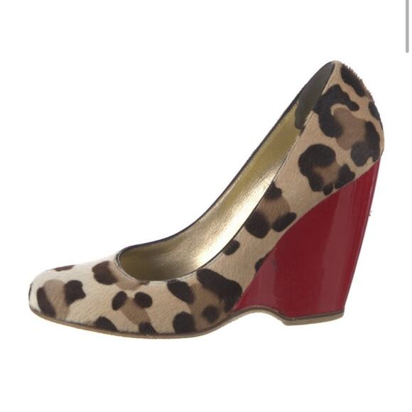 Giuseppe Zanotti Calf Hair Animal Print Leopard Red Heels  EU 37 - Picture 3 of 6